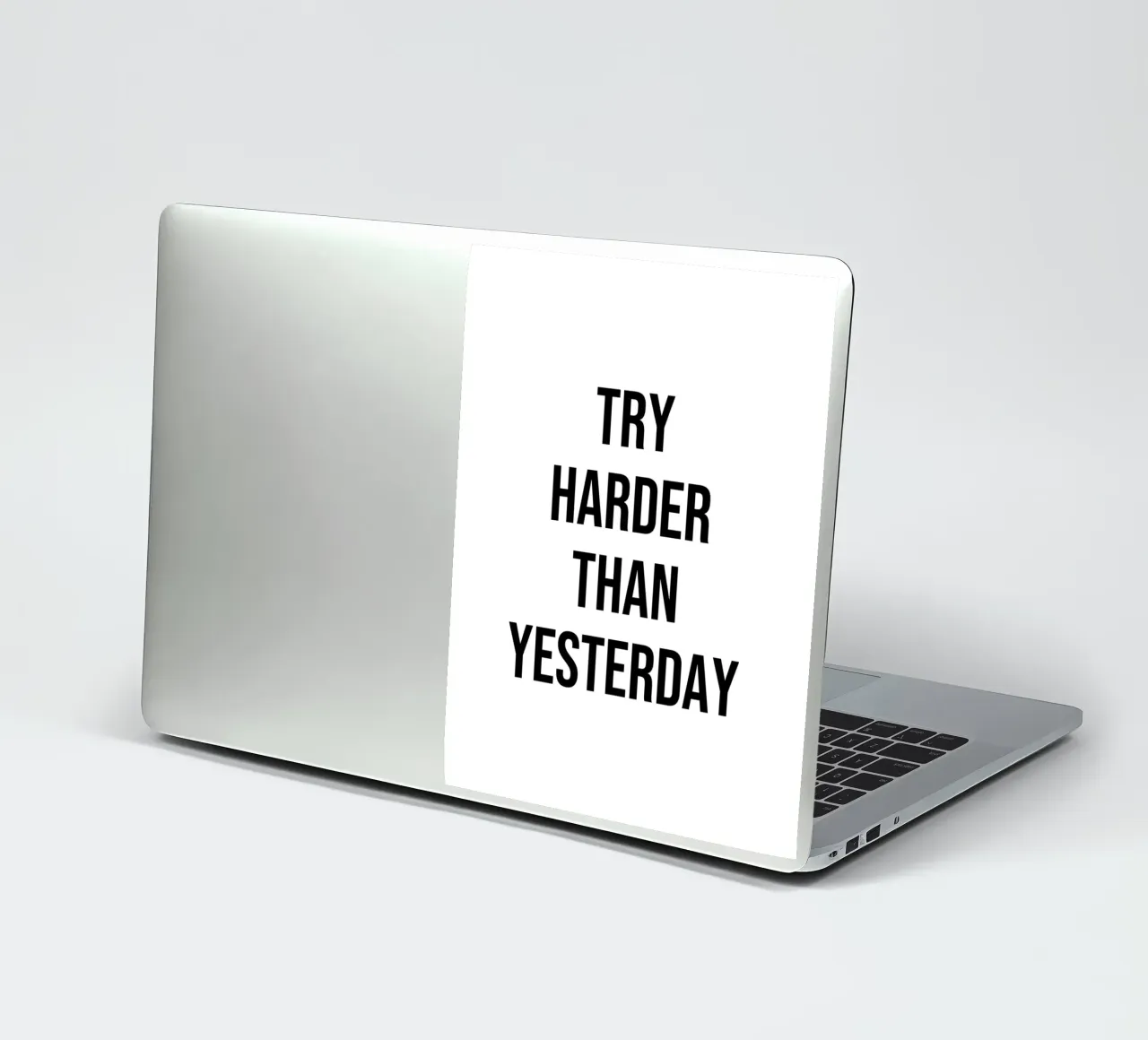 Try Harder than yesterday Zitat Sticker von Paigaam Studio
