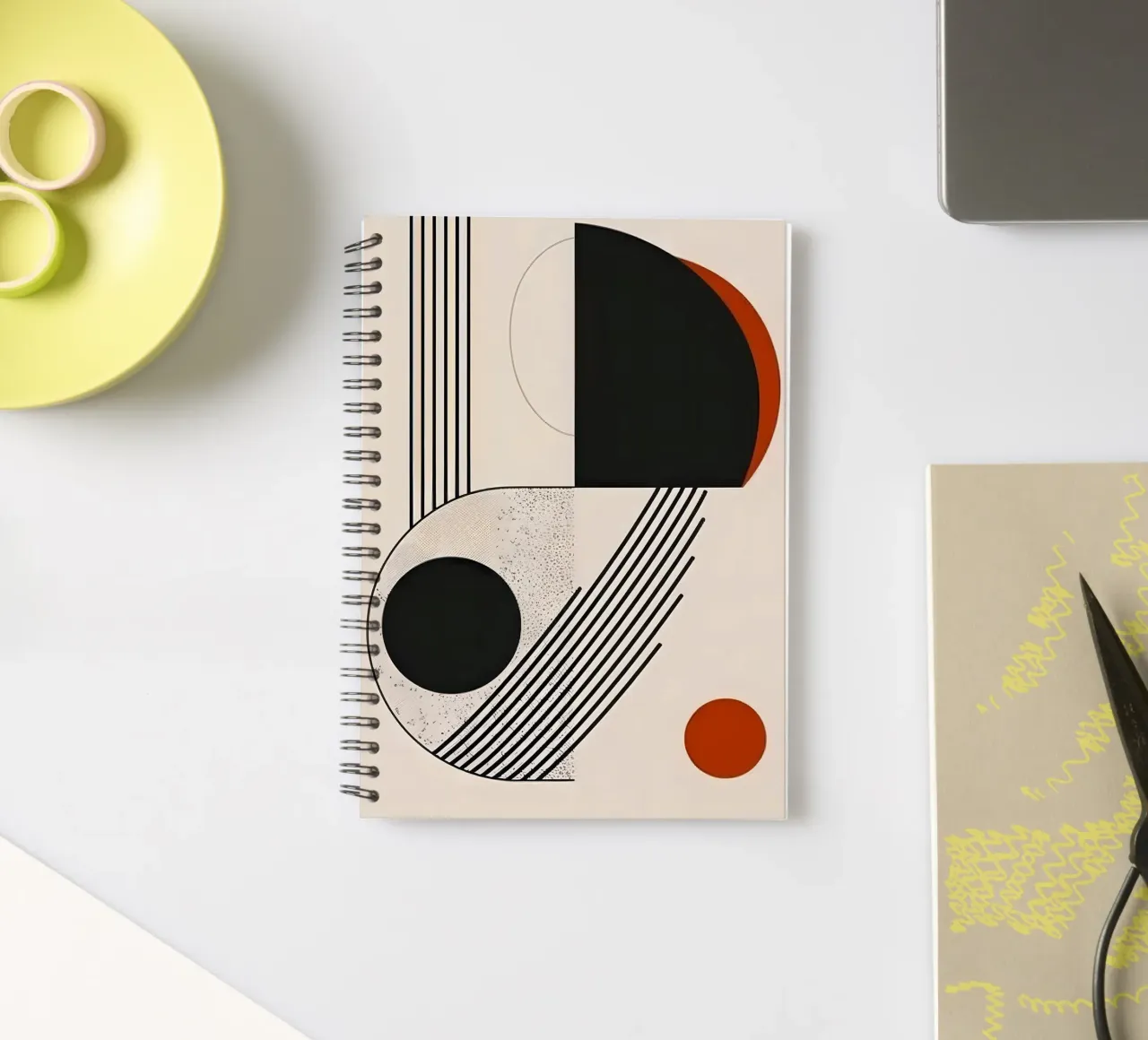 Geometric shapes and lines spiral notebook by LisaArtes