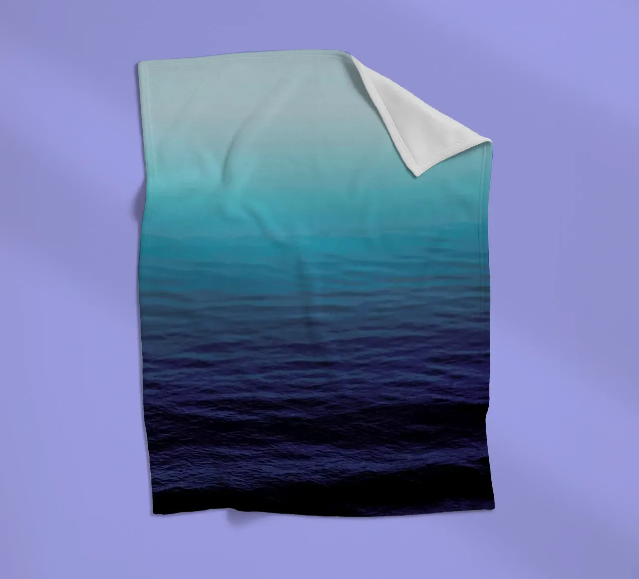 Deep Blue fleece blanket by Leah Flores