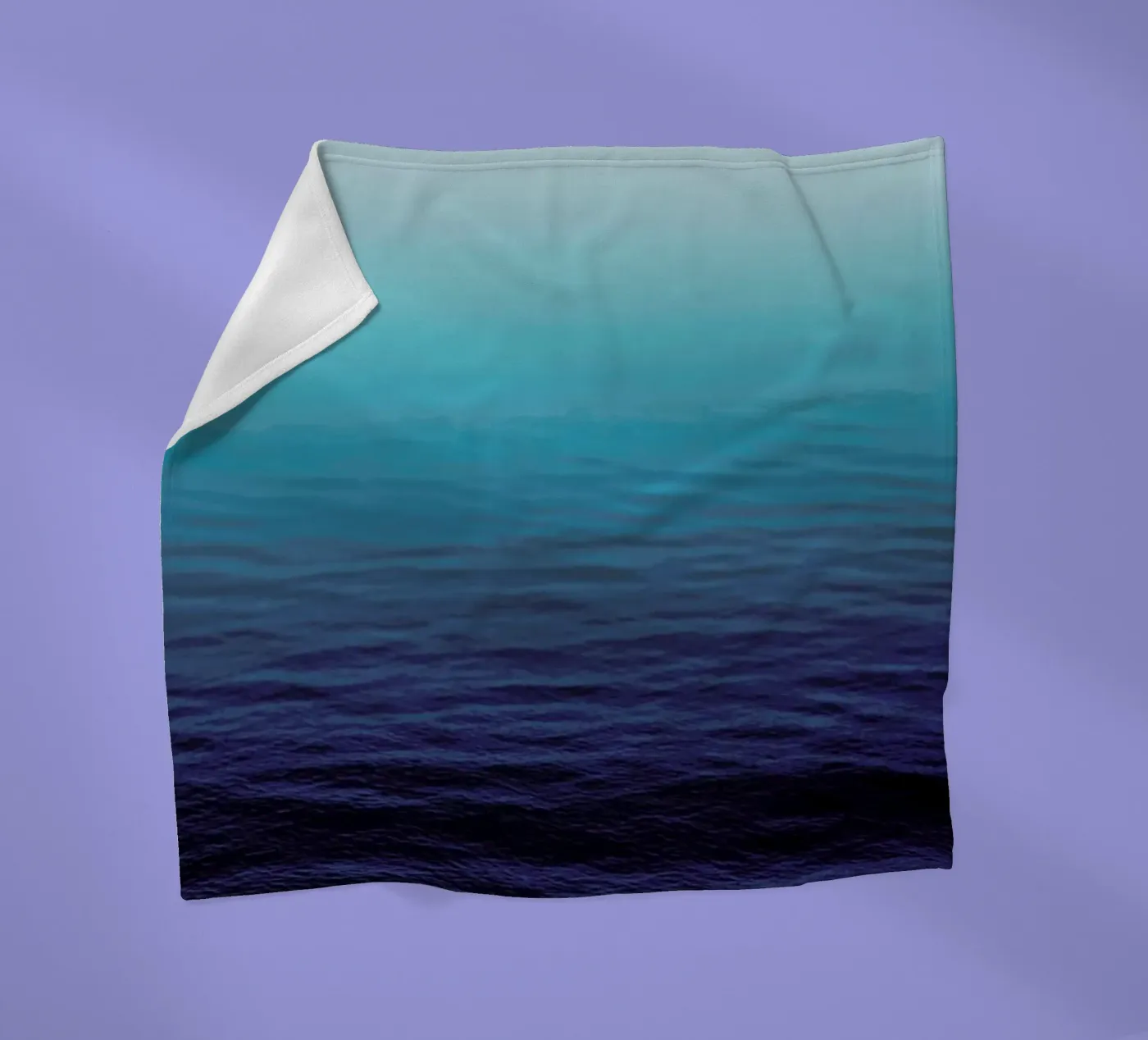 Deep Blue fleece blanket by Leah Flores