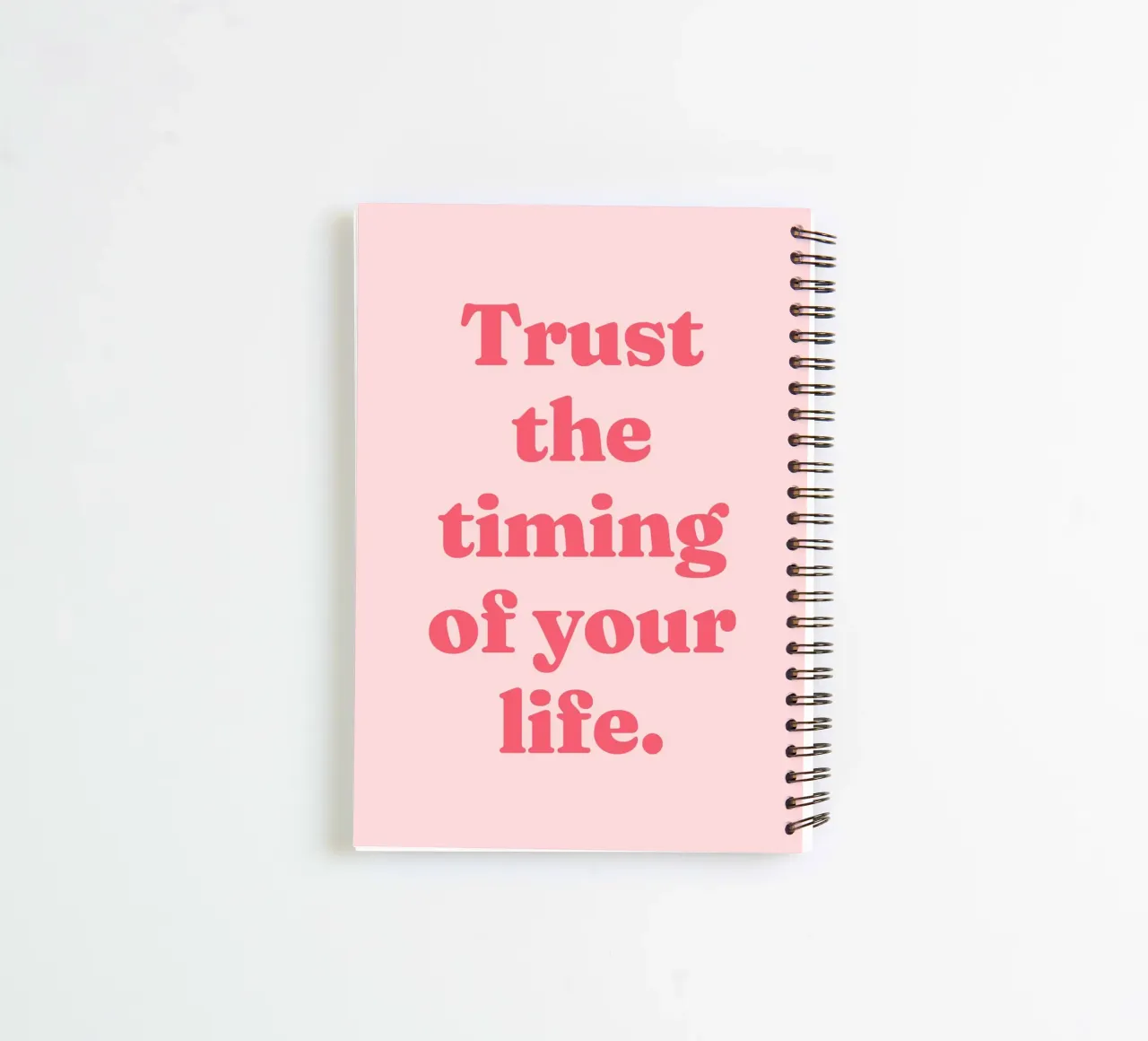Trust the timing of your life (Sweet Pink Tone) spiral notebook by Paigaam Studio