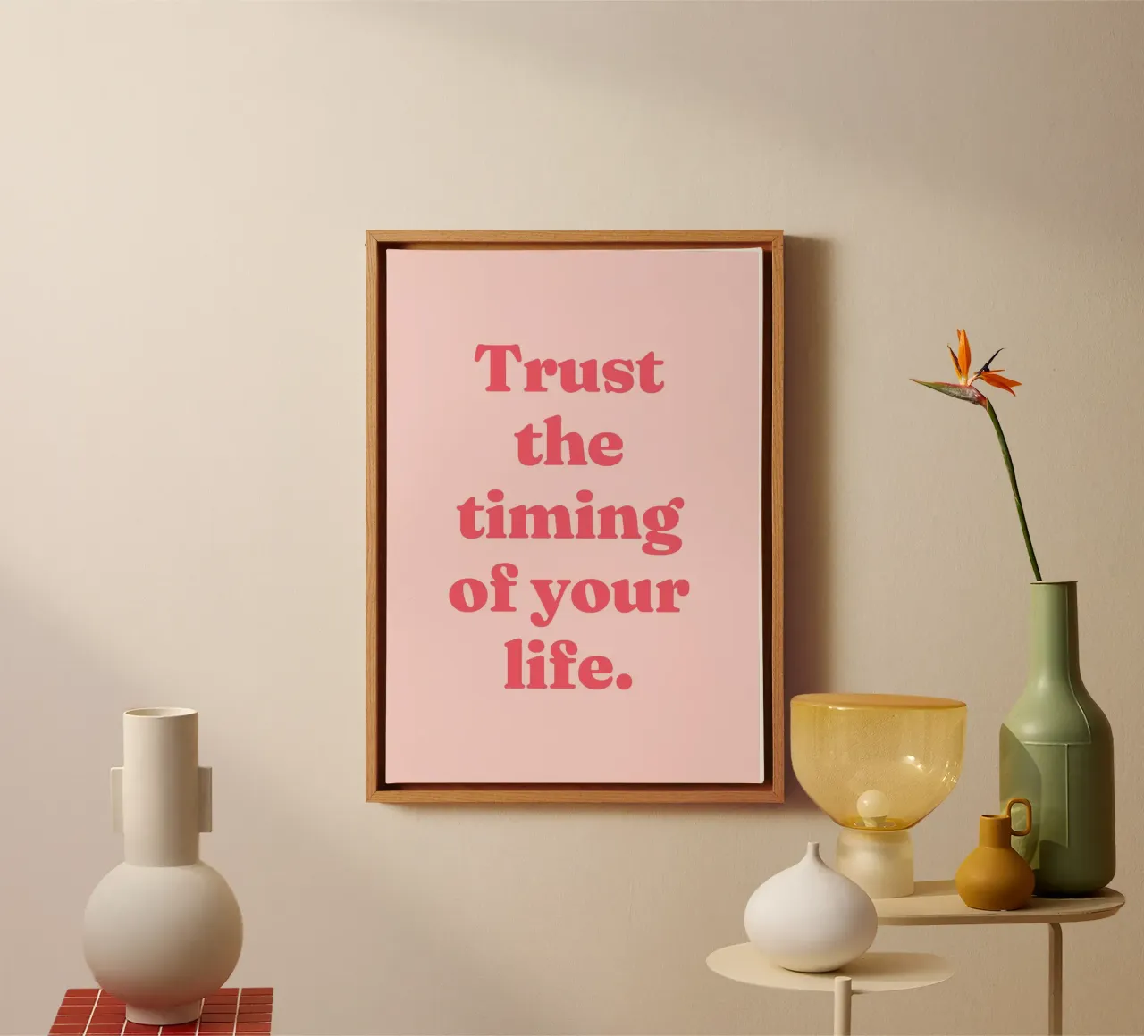 Fidatevi dei tempi della vostra vita (Sweet Pink Tone) tela da Paigaam Studio
