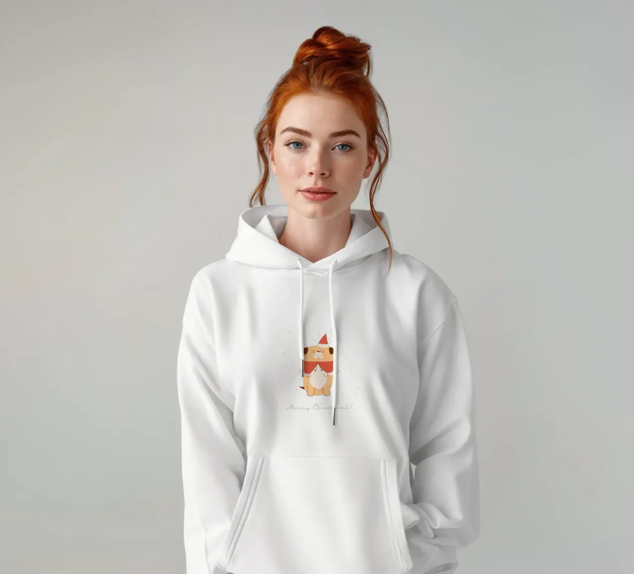 Feliz Navidad Hund sudadera con capucha de ArtDesign by KBK