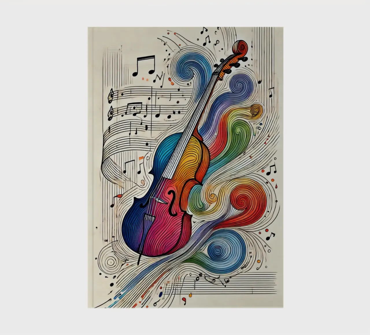 Violoncelle uni-trait couleurs carnet de notes de SwenIA design