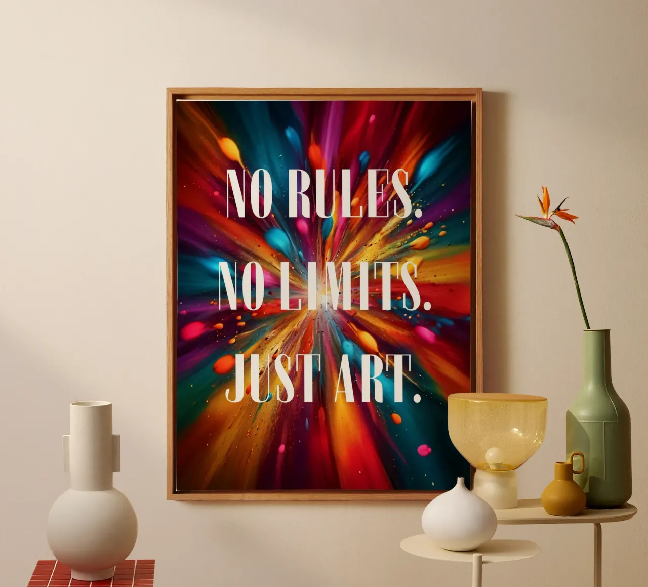 NO RULES. NO LIMITS. JUST ART. canvas with Floater frame by ArtDesign by KBK