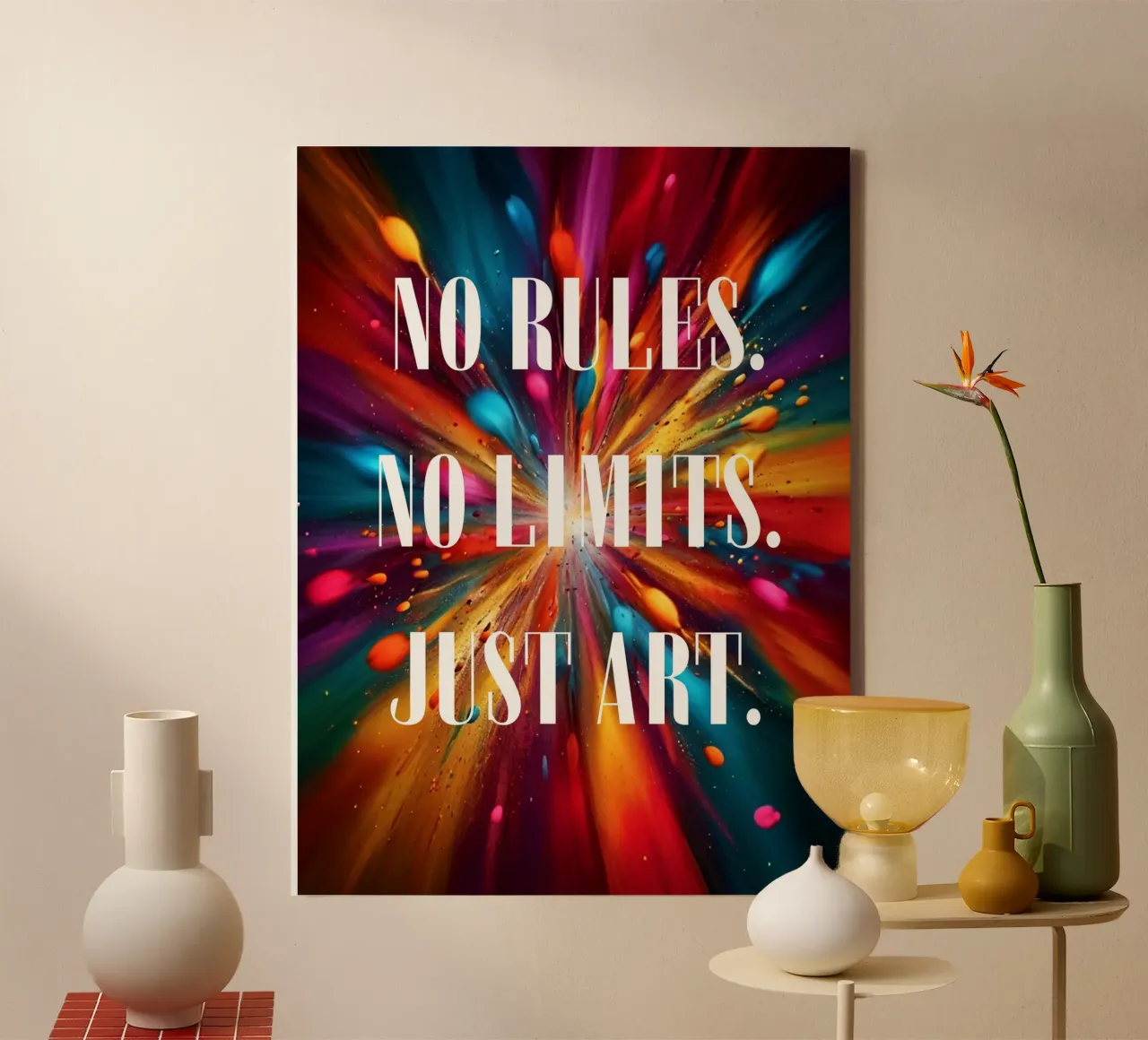 NO RULES. NO LIMITS. JUST ART. canvas with Floater frame by ArtDesign by KBK