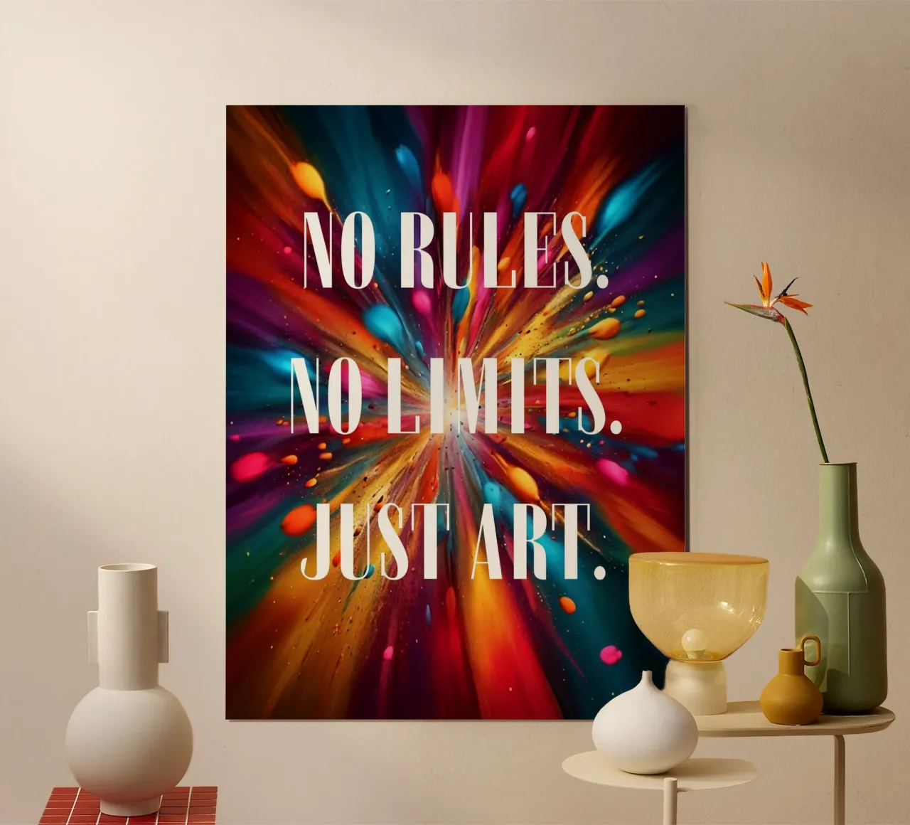NO RULES. NO LIMITS. JUST ART. poster with aluminum frame by ArtDesign by KBK