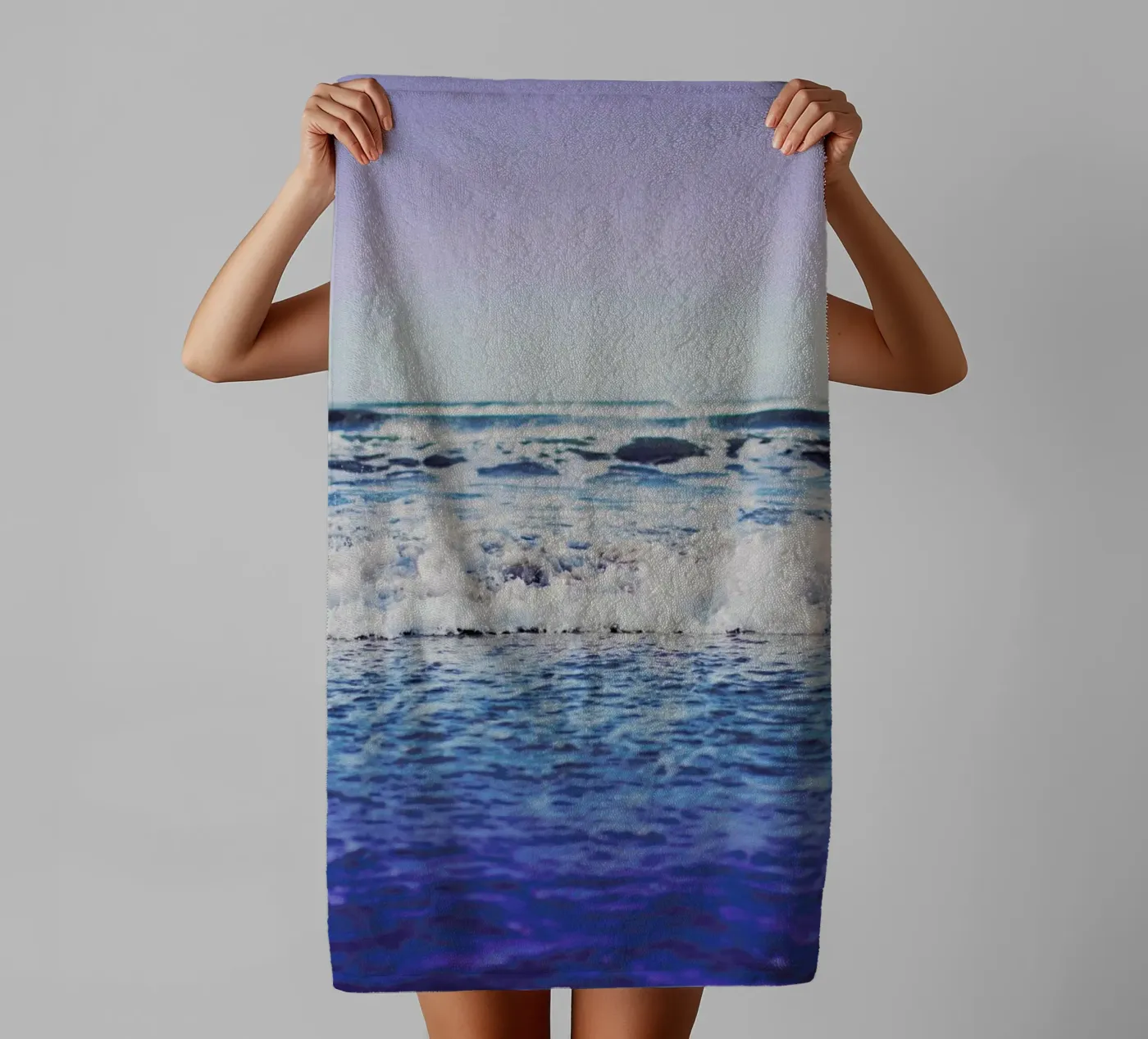 Indigo Waves towel by Leah Flores