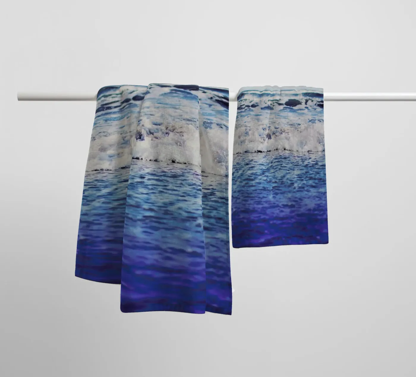 Indigo Waves towel by Leah Flores