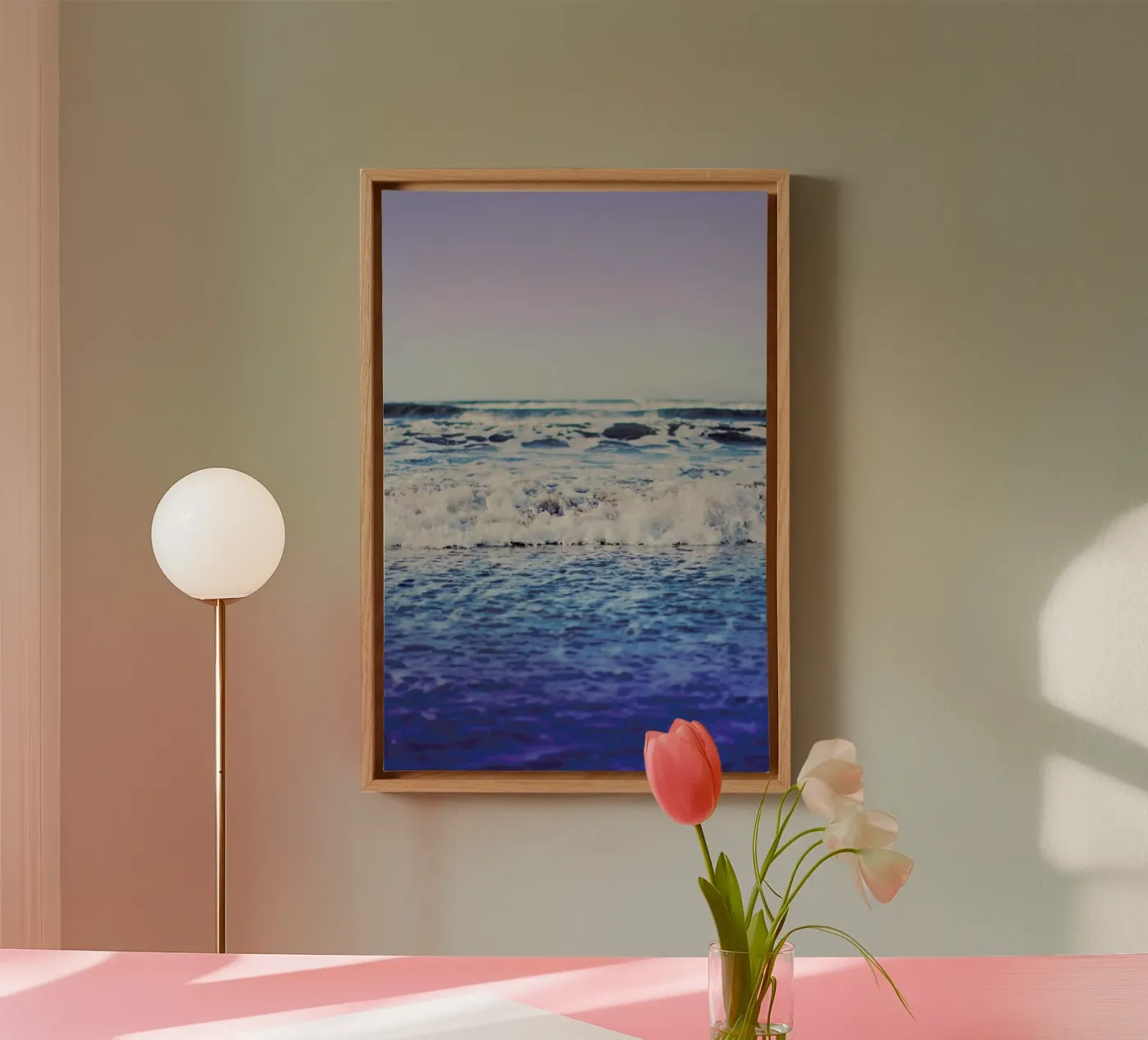 Indigo Waves canvas van Leah Flores