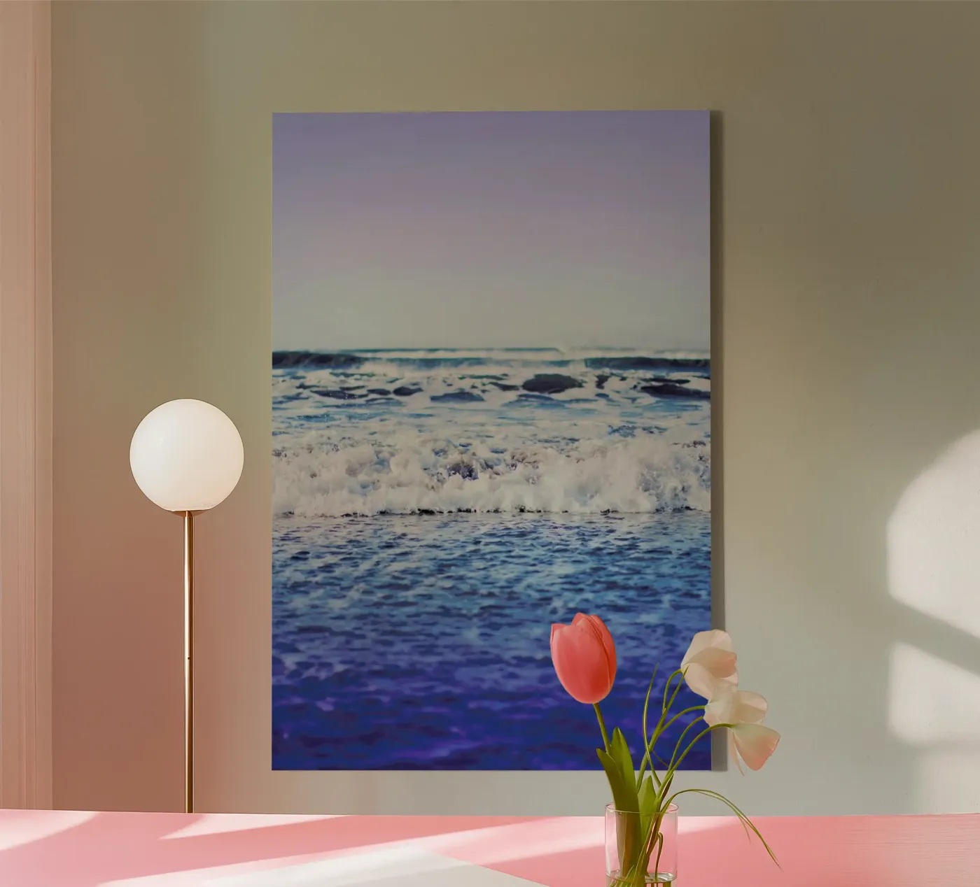 Indigo Waves canvas van Leah Flores
