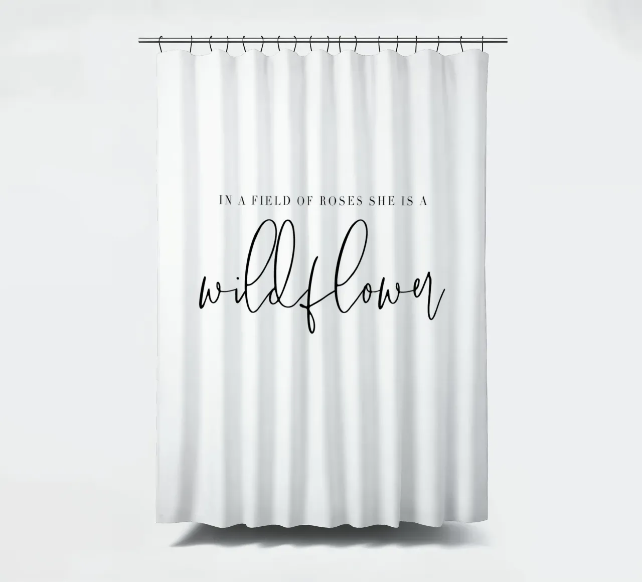 Wildflower quote - Elegant typography art shower curtain by Whole©
