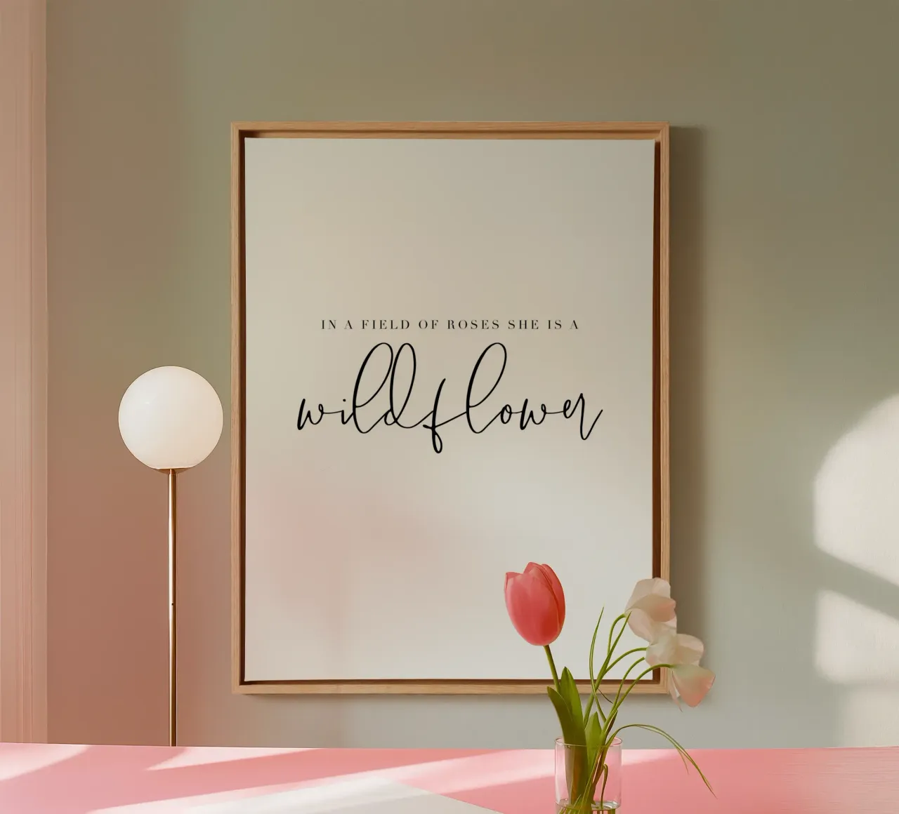 Citazione di fiori selvatici - Elegante arte tipografica tela da Whole©