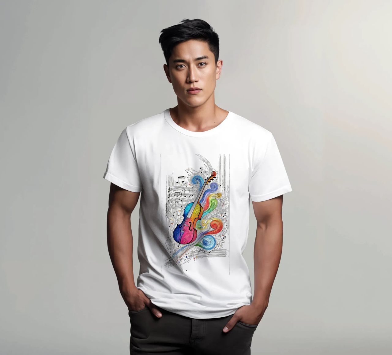Cello semplice, linea colorata t-shirt da SwenIA design