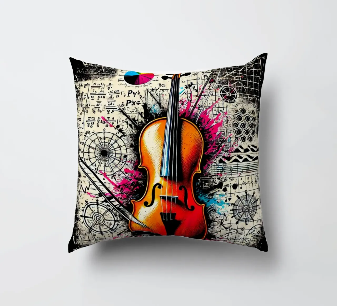 Technical violin decorative cushion by SwenIA design