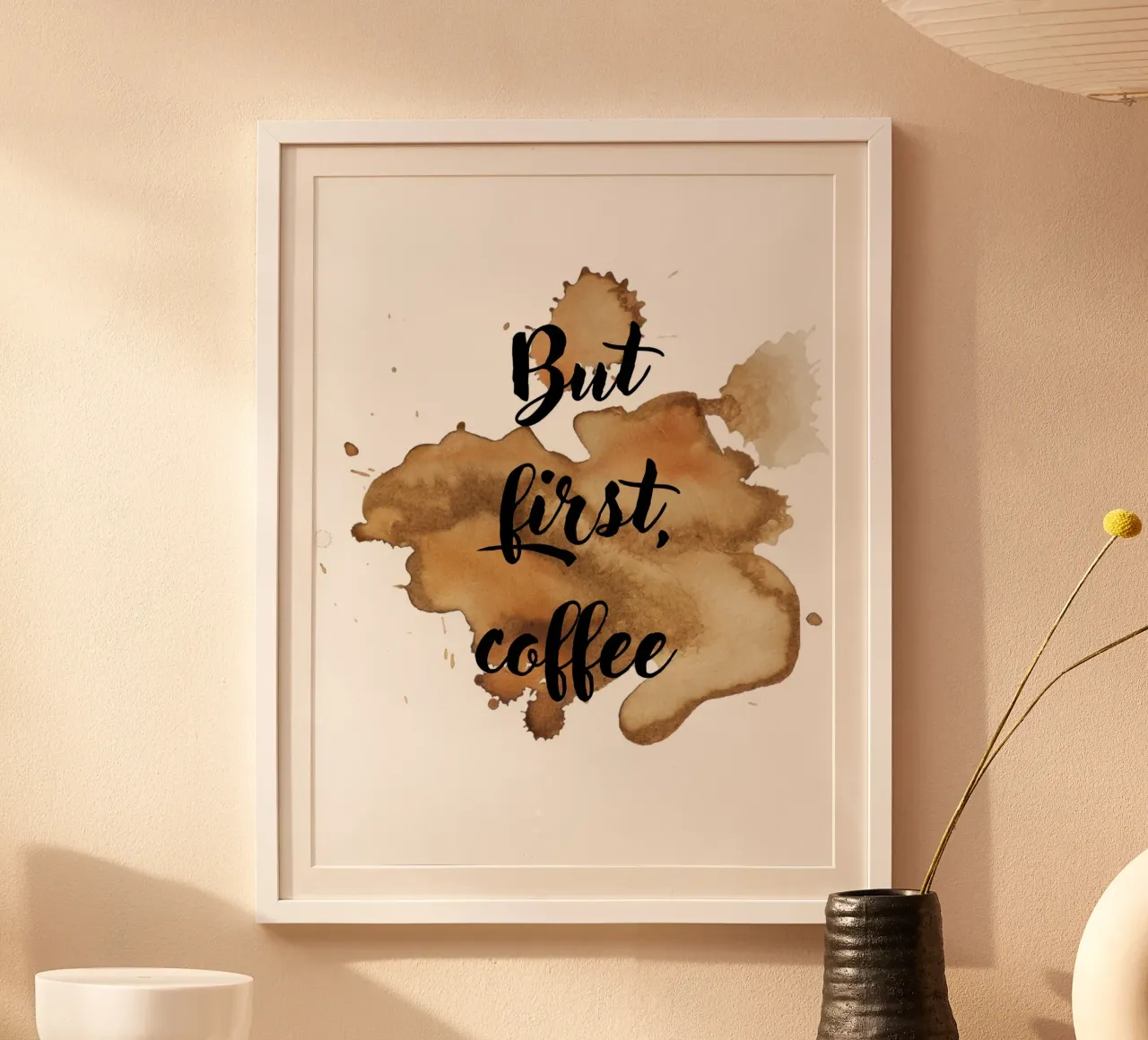 Ma prima, il caffè poster con telaio in legno da ArtDesign by KBK