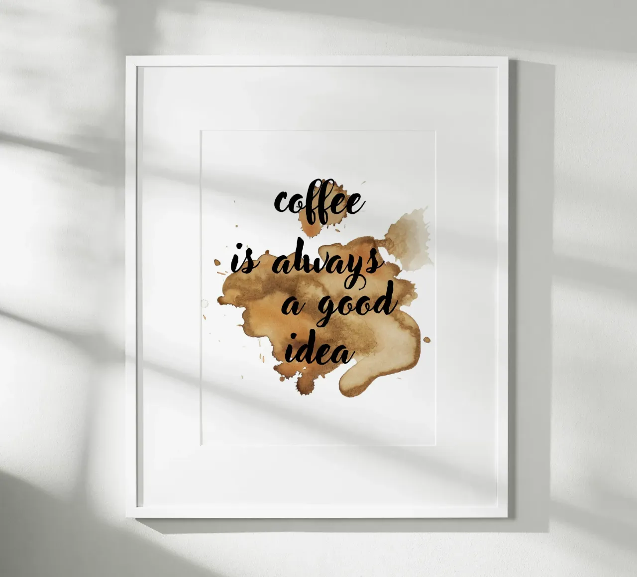 il caffè è sempre una buona idea poster con telaio in alluminio da ArtDesign by KBK