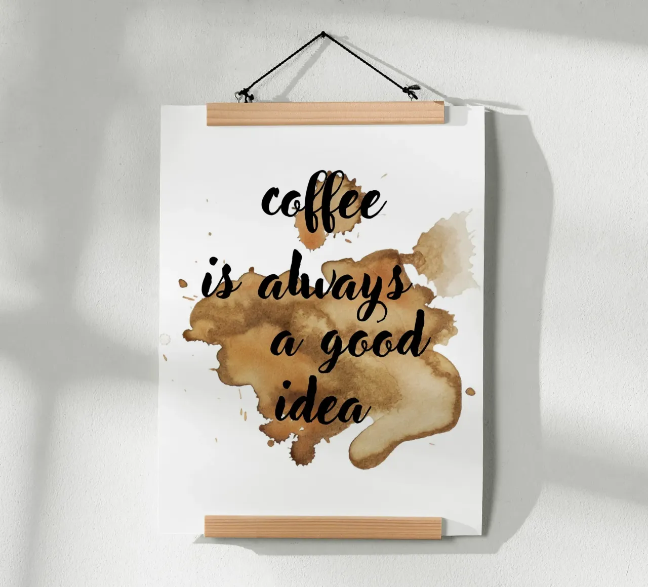 il caffè è sempre una buona idea poster con telaio in alluminio da ArtDesign by KBK