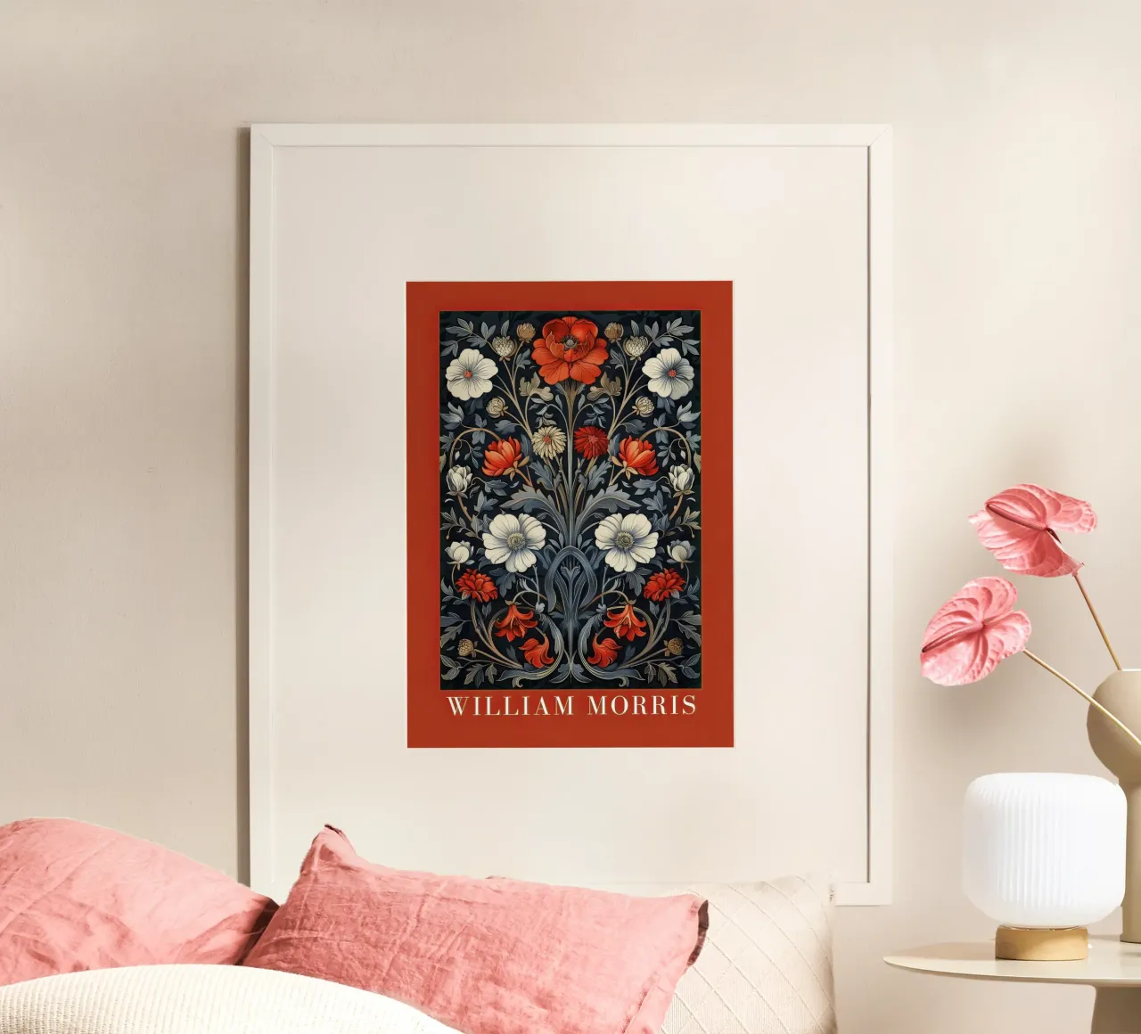 The fascination of flora: William Morris' botanical art poster with aluminum frame by Nikis Art Studio