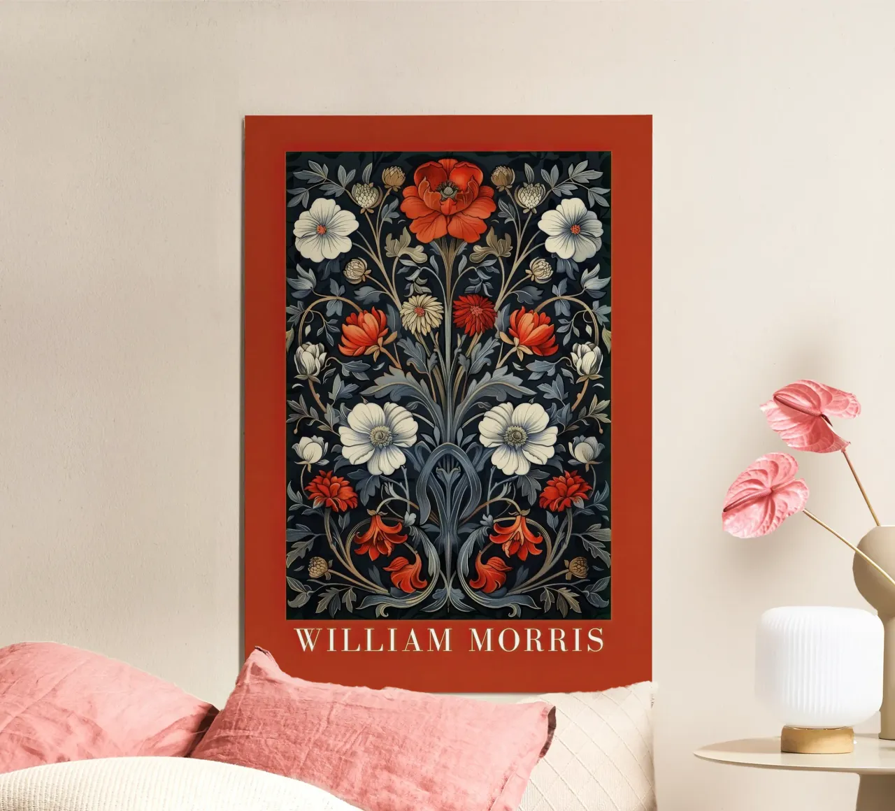 The fascination of flora: William Morris' botanical art poster with aluminum frame by Nikis Art Studio