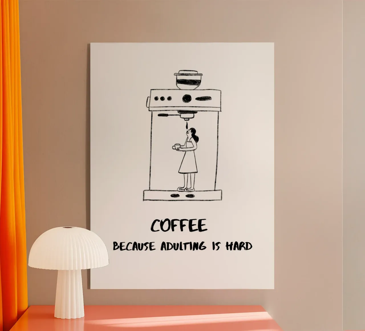 CAFFÈ PERCHÉ ESSERE ADULTI È DIFFICILE plexiglass da ArtDesign by KBK