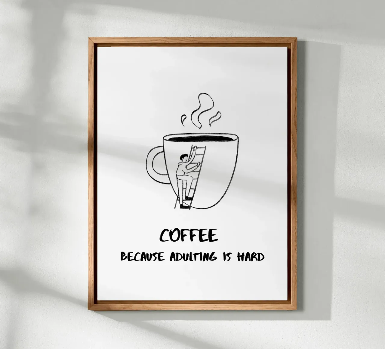 CAFFÈ PERCHÉ ESSERE ADULTI È DIFFICILE V alluminio dibond da ArtDesign by KBK