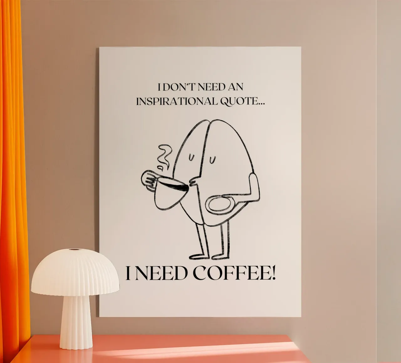 NON HO BISOGNO DI UNA CITAZIONE ISPIRATRICE... HO BISOGNO DI CAFFÈ! plexiglass da ArtDesign by KBK