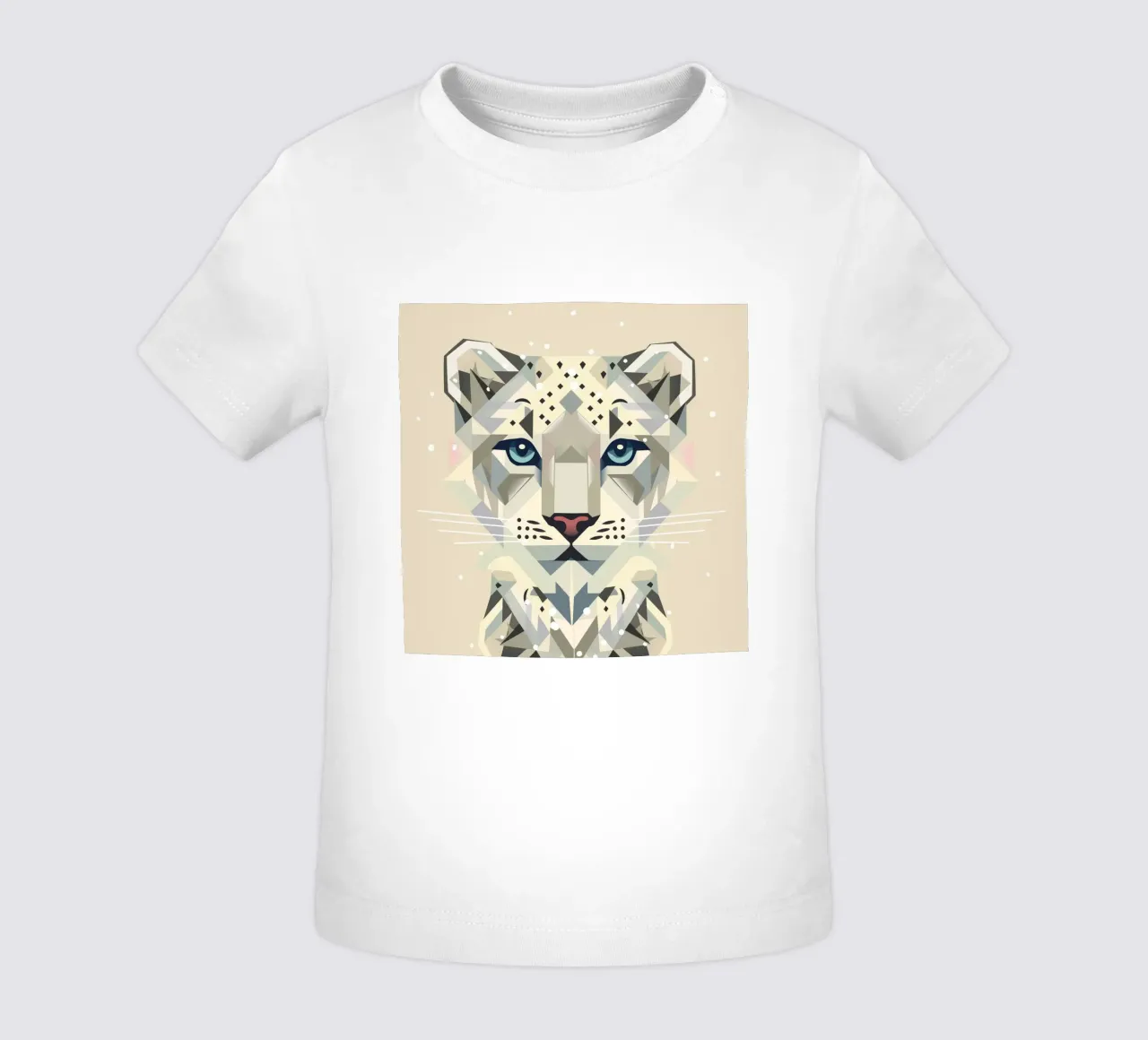 Geometric snow leopard - strong elegance in the wild baby t-shirt by namosh