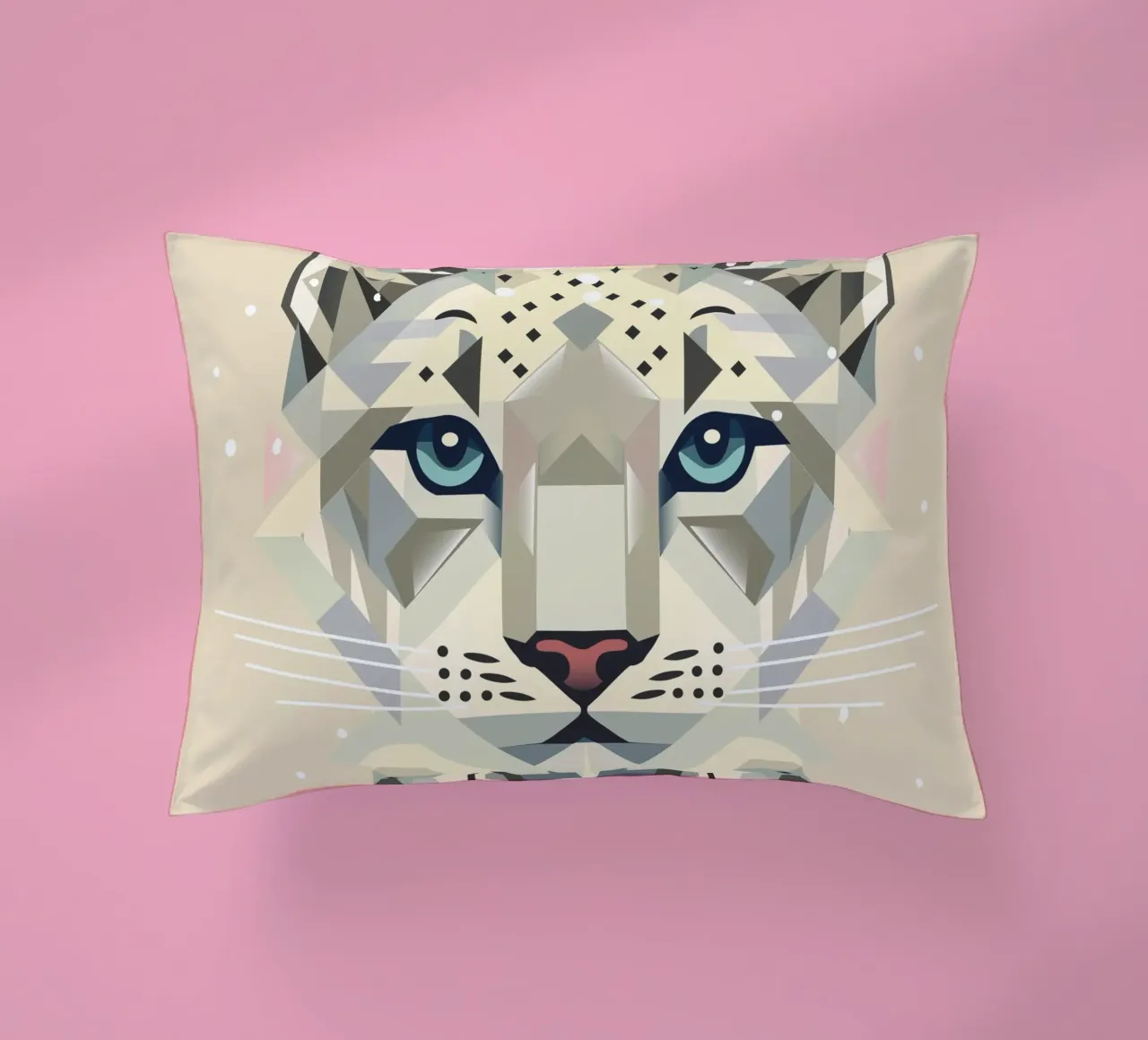 Geometrico leopardo delle nevi - forte eleganza in natura cuscino da namosh