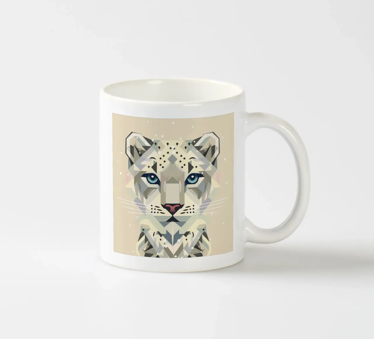 Geometrico leopardo delle nevi - forte eleganza in natura tazza in ceramica da namosh
