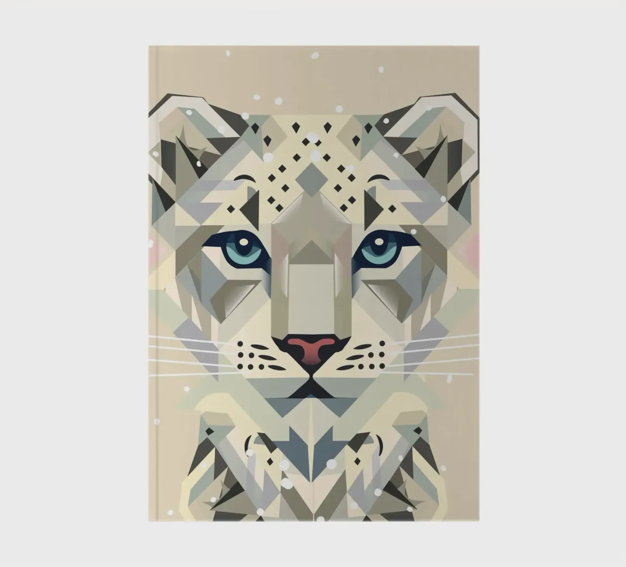 Geometric snow leopard - strong elegance in the wild notebook by namosh