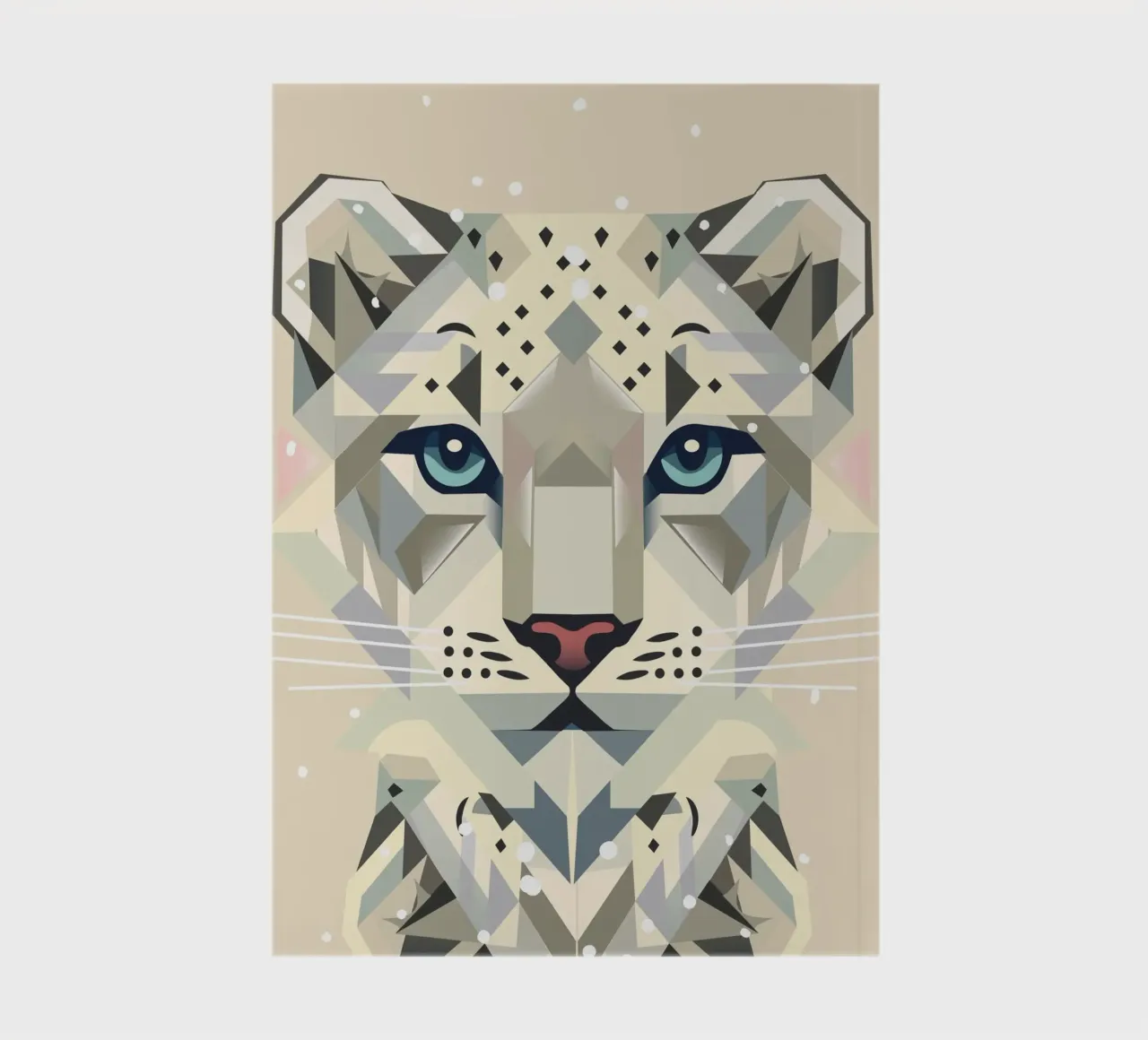 Geometric snow leopard - strong elegance in the wild notebook by namosh
