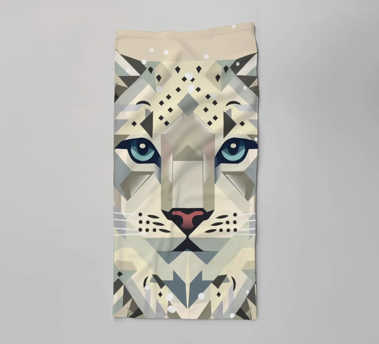Geometric snow leopard - strong elegance in the wild towel by namosh