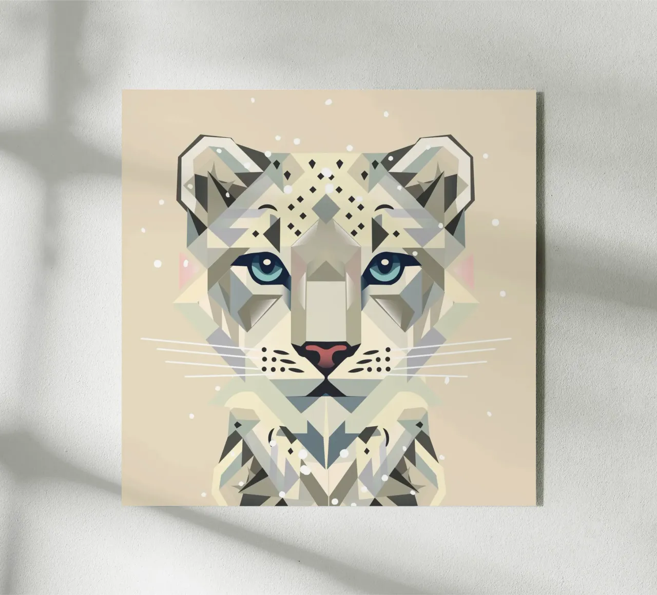Geometric snow leopard - strong elegance in the wild acrylic glass by namosh