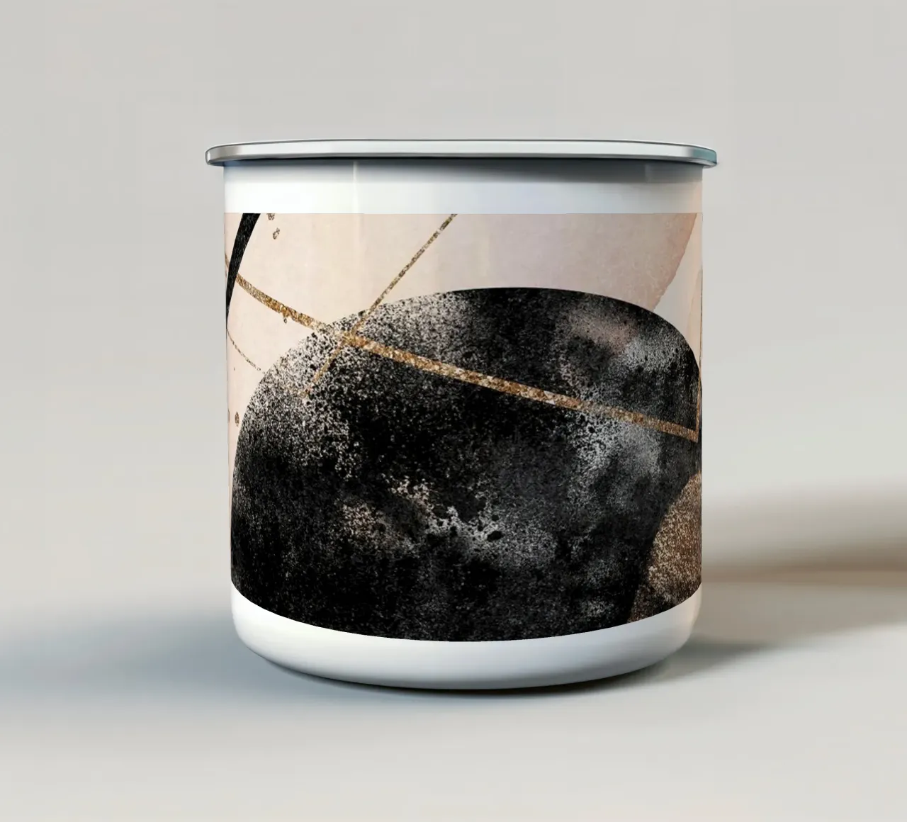 Elegante arte geometrica con accenti pastello tazza in smalto da Whole©