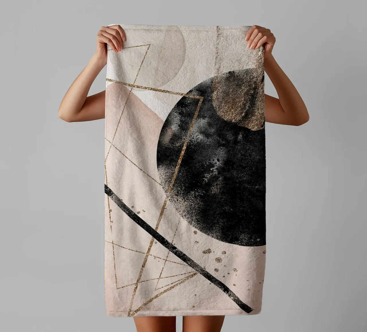 Elegant geometric art with pastel accents towel by Whole©