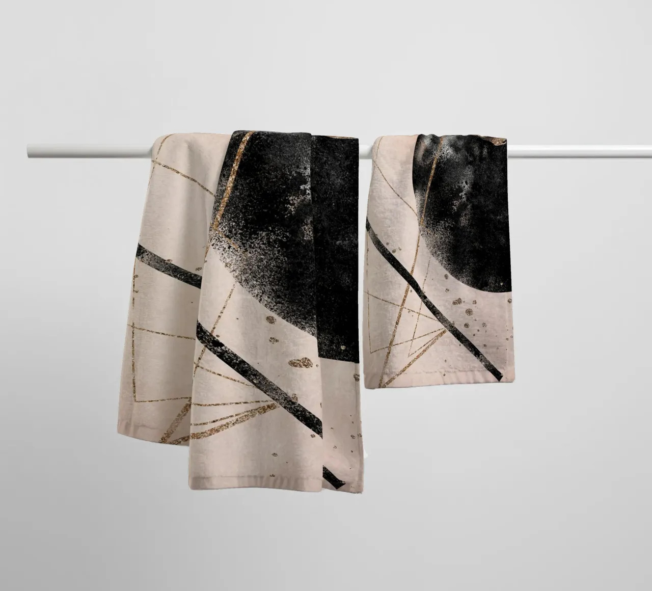 Elegant geometric art with pastel accents towel by Whole©