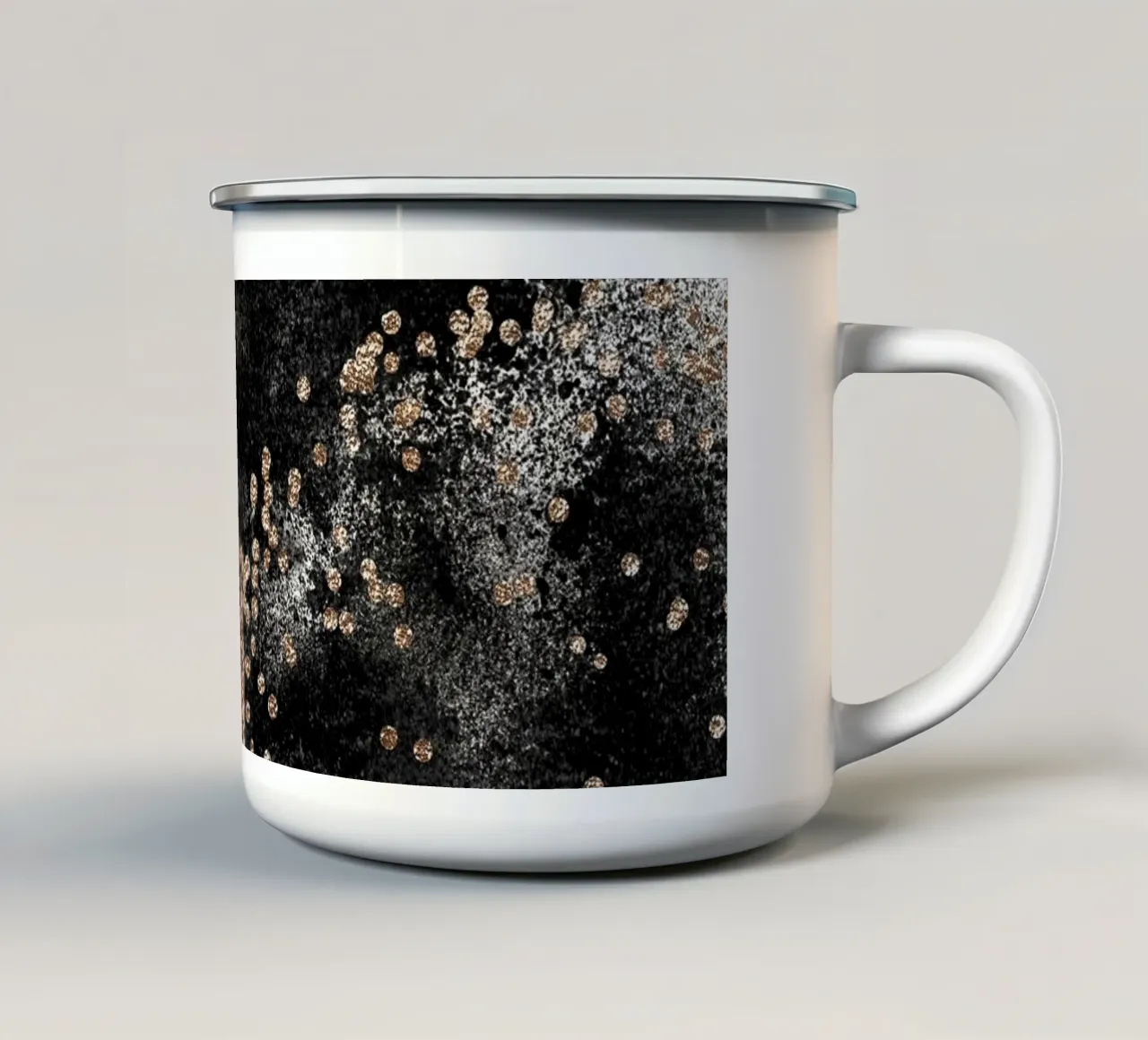 Notte astratta - accenti d'oro e nero tazza in smalto da Whole©