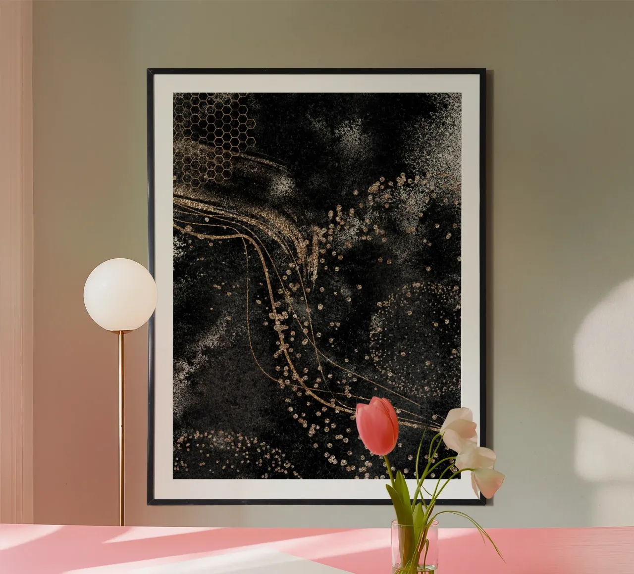 Notte astratta - accenti d'oro e nero poster da Whole©