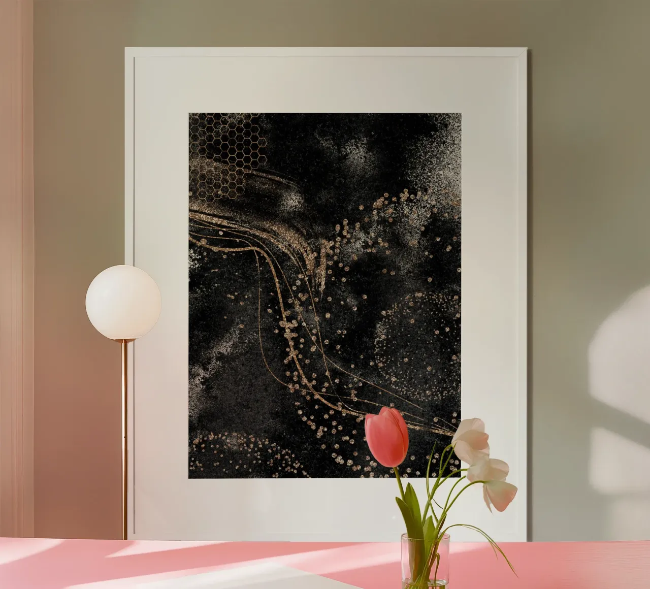 Notte astratta - accenti d'oro e nero poster da Whole©