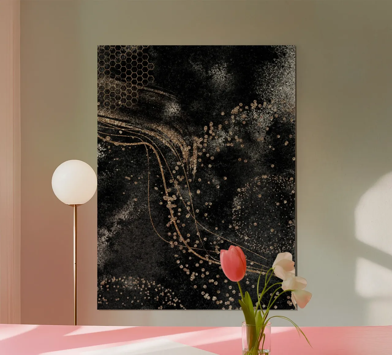 Notte astratta - accenti d'oro e nero poster da Whole©
