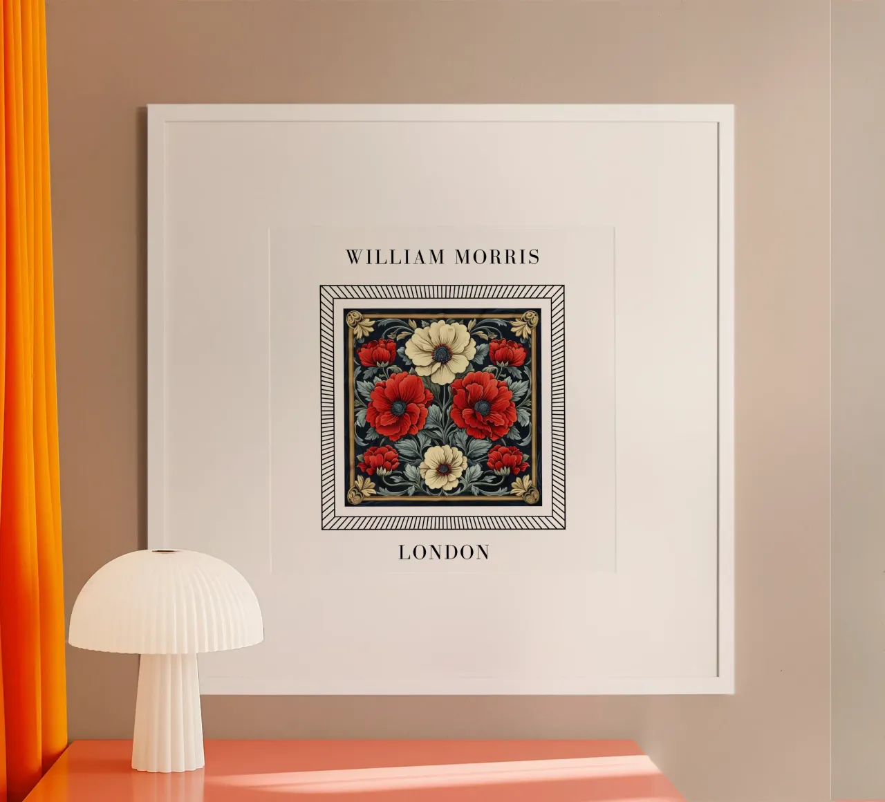 Sinfonie floreali: I disegni di Morris nel loro pieno splendore poster con telaio in legno da Nikis Art Studio