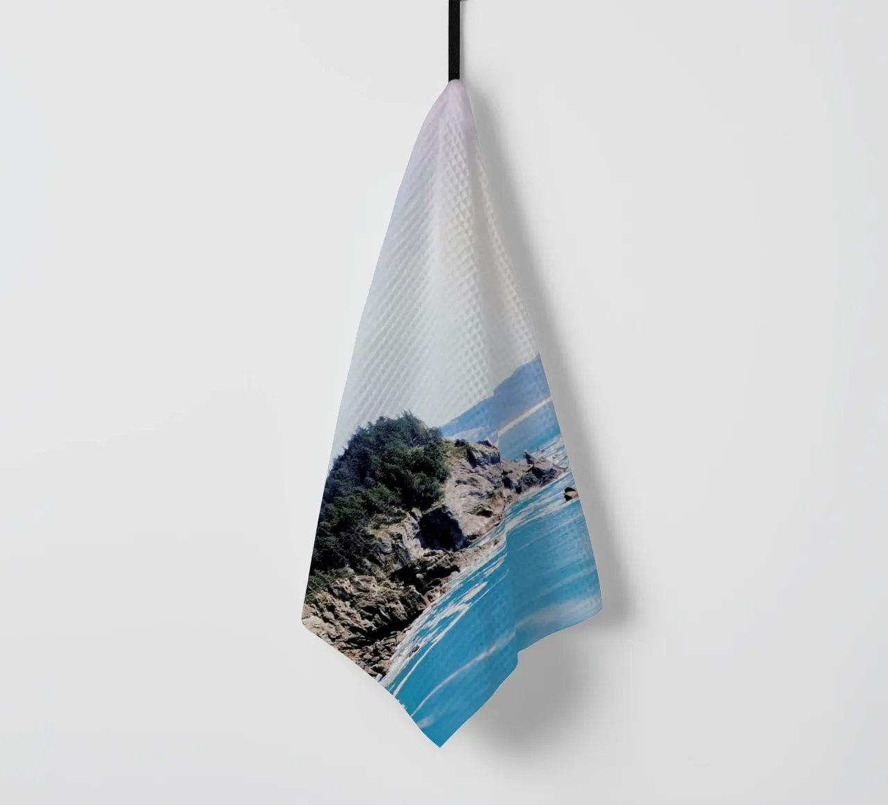 Cape Falcon tea towel by Leah Flores