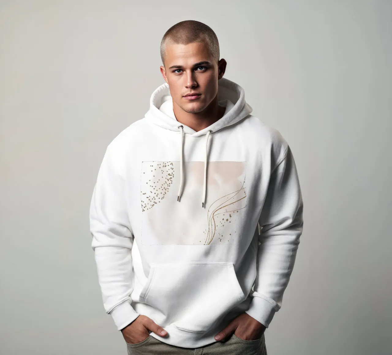 Delicate elegance - abstract art with gold accents hoodie by Whole©