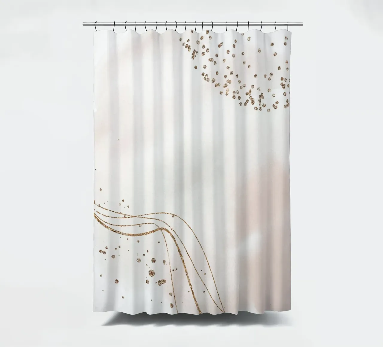 Delicate elegance - abstract art with gold accents shower curtain by Whole©
