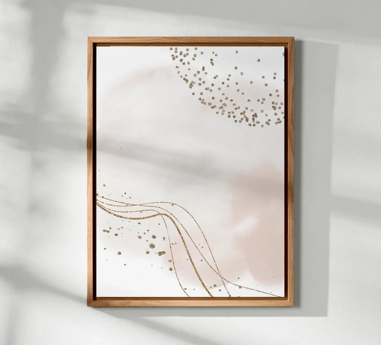 Delicate elegance - abstract art with gold accents alu-dibond by Whole©