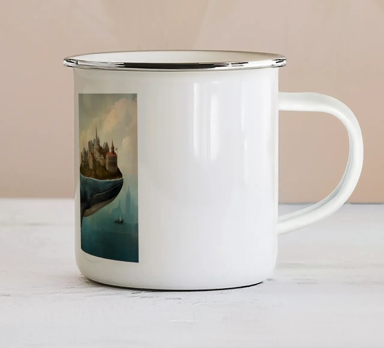 The Journey of Worlds Emaille Tasse von christephania