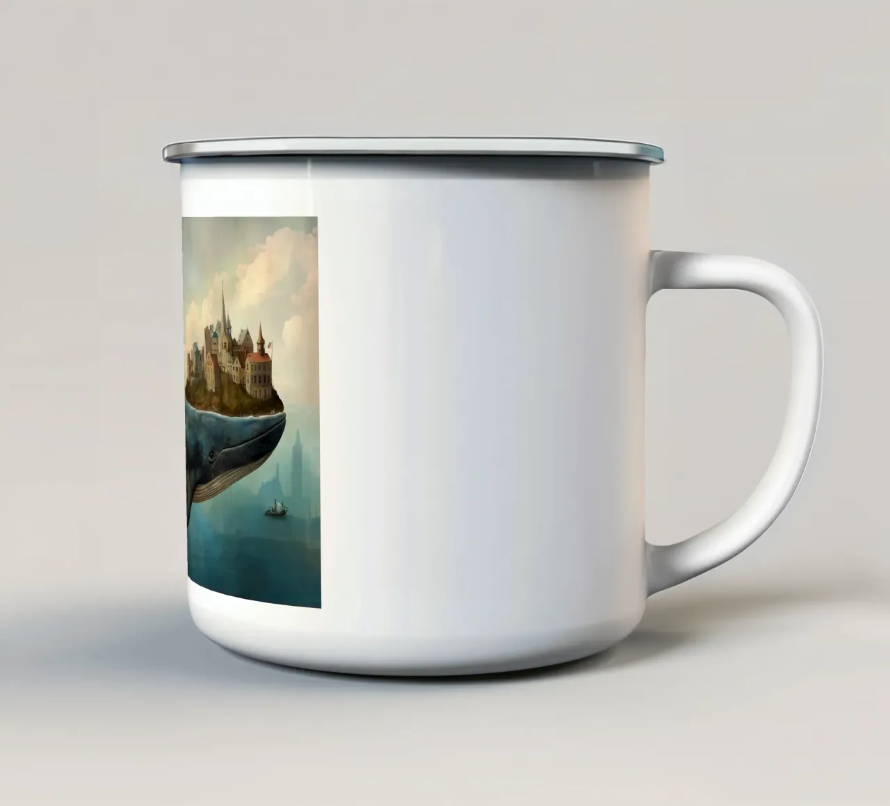 The Journey of Worlds Emaille Tasse von christephania