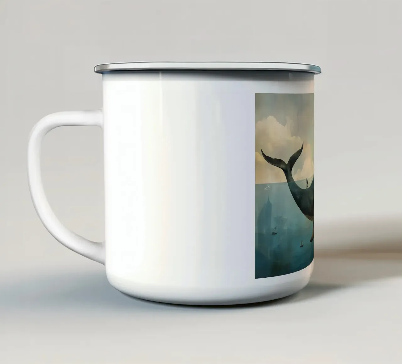 The Journey of Worlds taza de esmalte de christephania