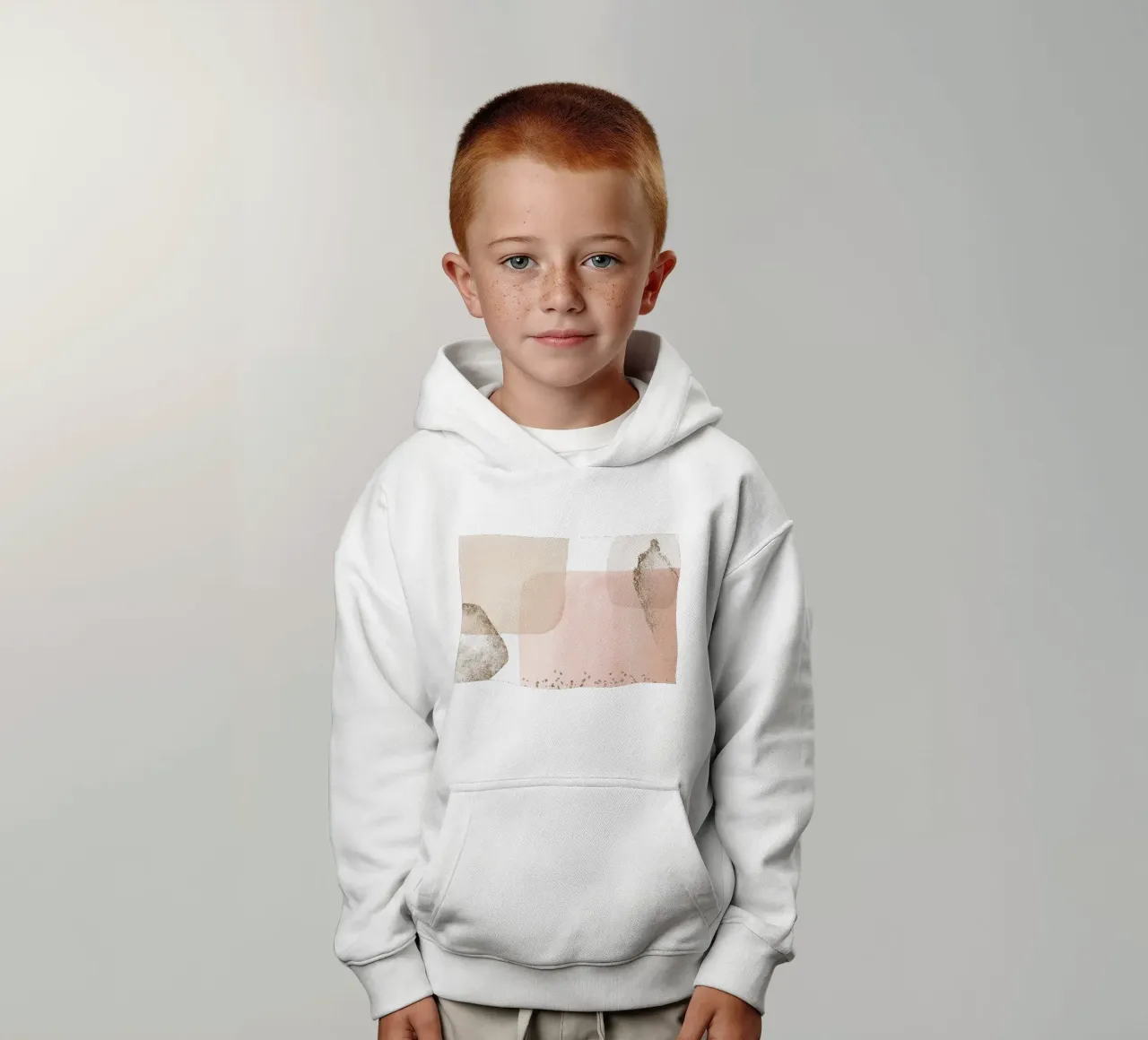 Morbidezza astratta - colori pastello e accenti dorati felpa bambino con cappuccio da Whole©